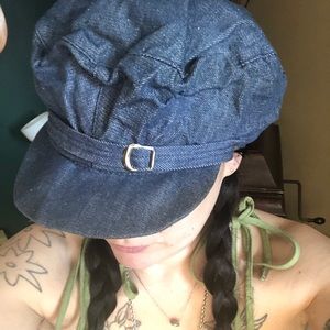 Vintage denim 70s hat.